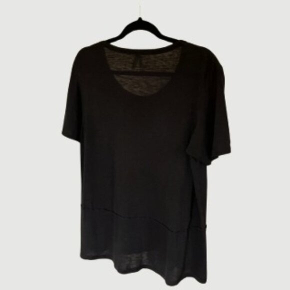 Pact Organic Cotton Tissue Tiered Short Sleeve Tee in Soot (black) - Picture 4 of 5